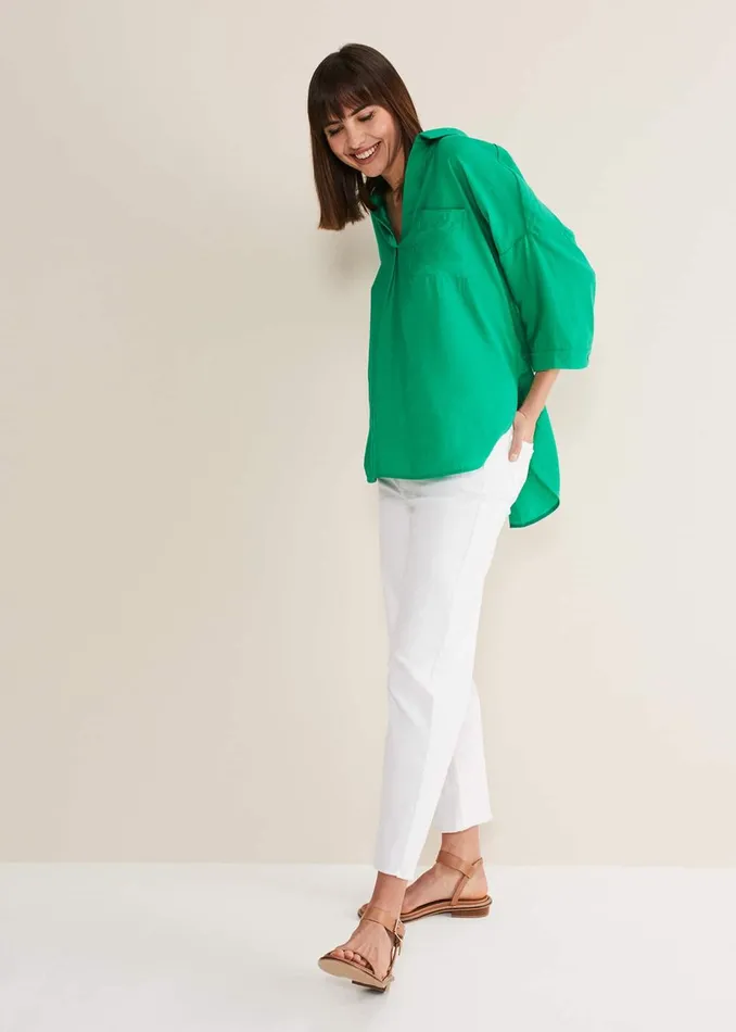 Women Phase Eight Shirts and Blouses Cynthia Longline Shirt Green