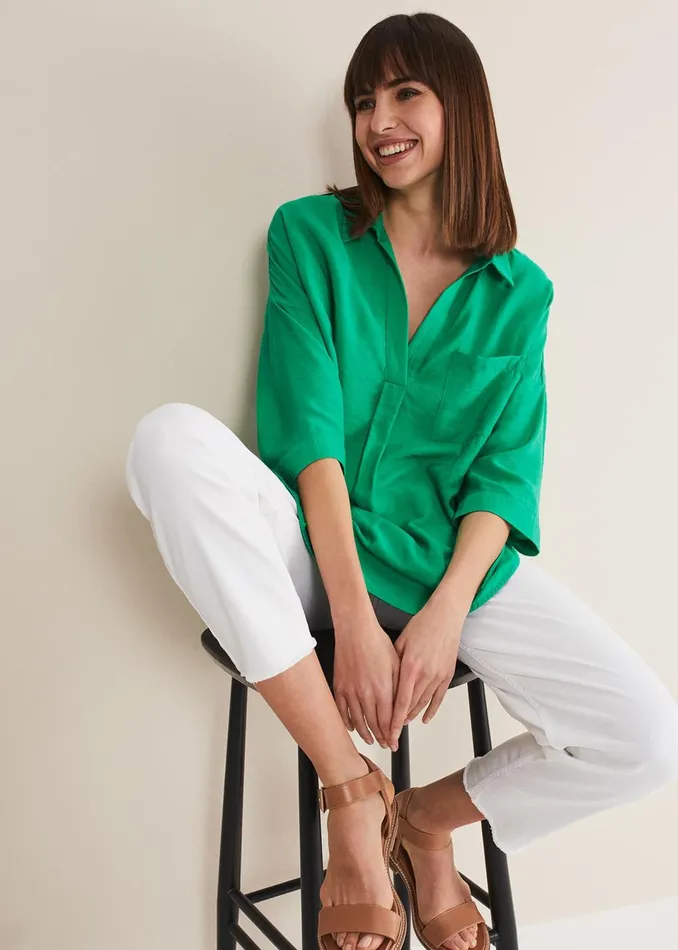 Women Phase Eight Shirts and Blouses Cynthia Longline Shirt Green