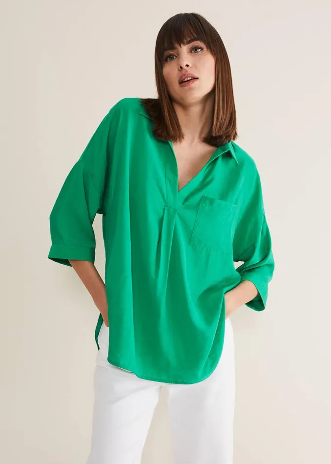 Women Phase Eight Shirts and Blouses Cynthia Longline Shirt Green
