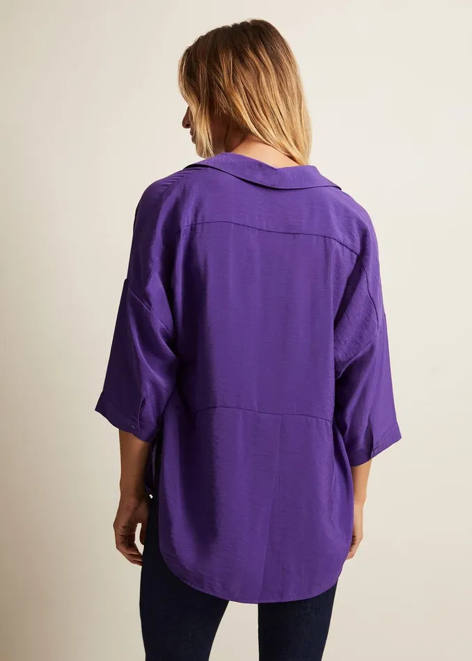 Women Phase Eight Shirts and Blouses Cynthia Longline Shirt Purple