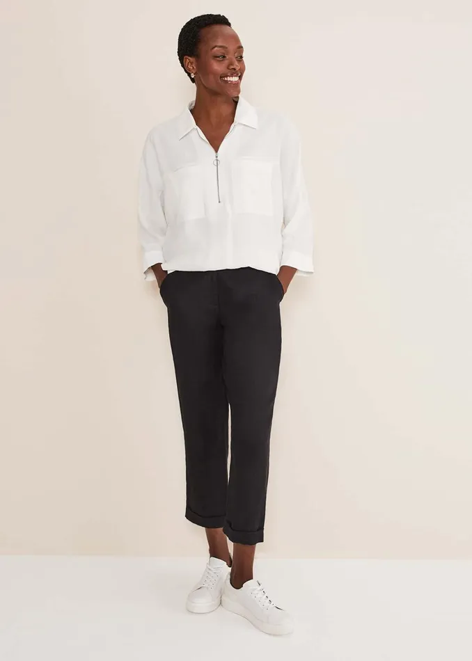 Women Phase Eight Shirts and Blouses Cynthia Zip Front Shirt White