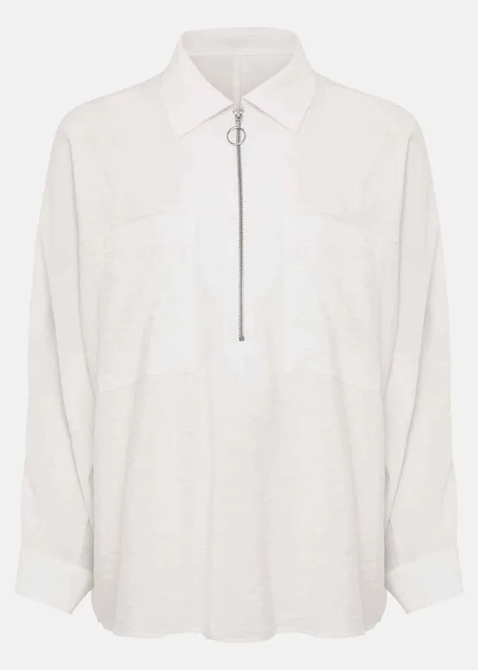Women Phase Eight Shirts and Blouses Cynthia Zip Front Shirt White