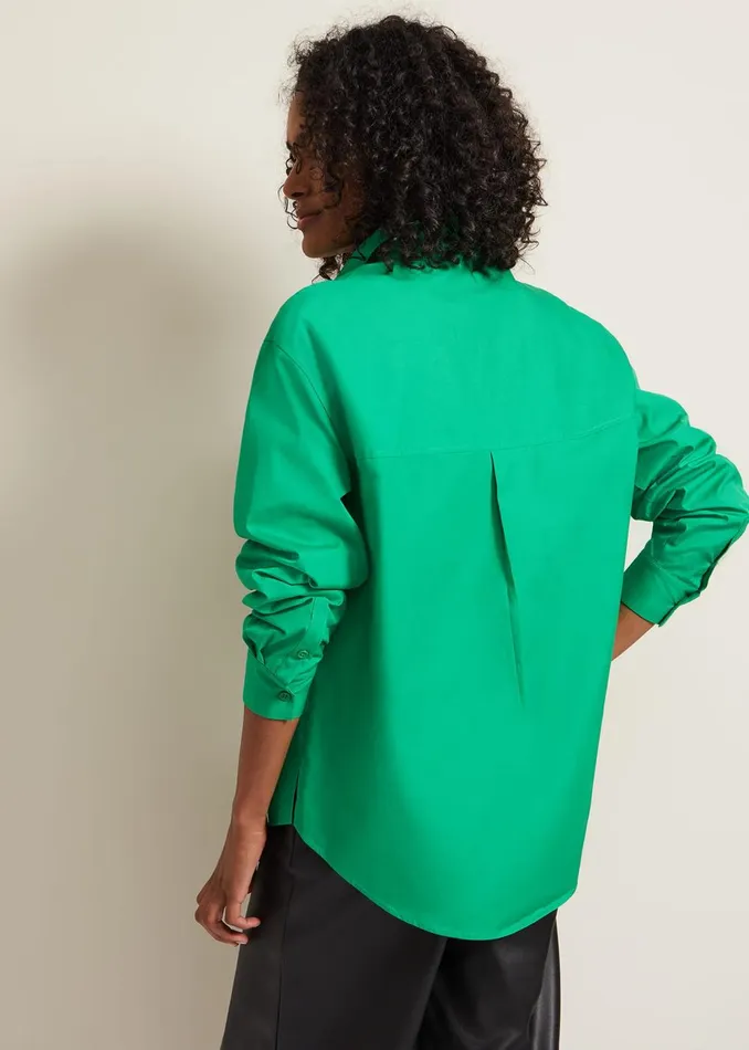 Women Phase Eight Shirts and Blouses Green Cotton Oversized Shirt Green