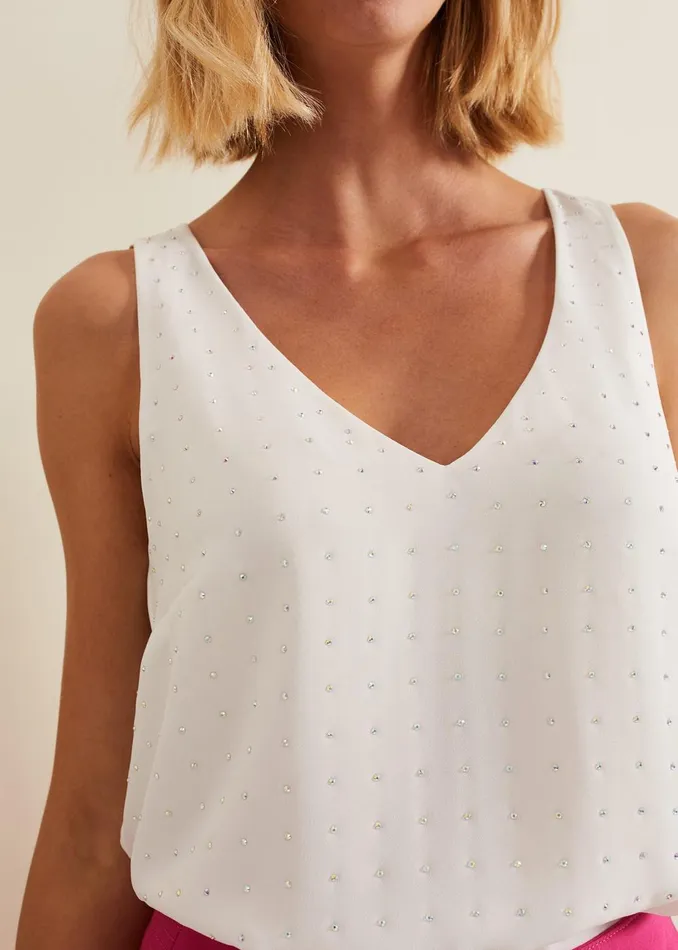Women Phase Eight Shirts and Blouses Hayley Hotfix Vest Nude