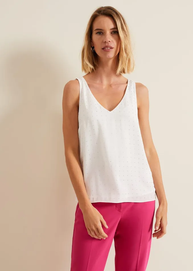 Women Phase Eight Shirts and Blouses Hayley Hotfix Vest Nude