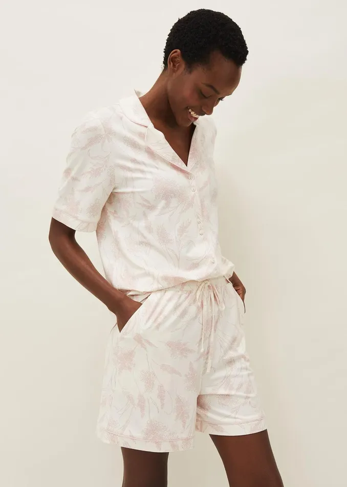 Women Phase Eight Shirts and Blouses Itsumi Print Pyjama Set Ivory