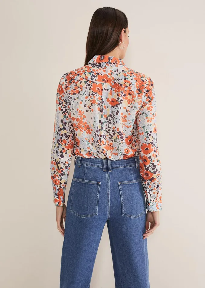Women Phase Eight Shirts and Blouses Katie Cotton Floral Blouse Multicoloured