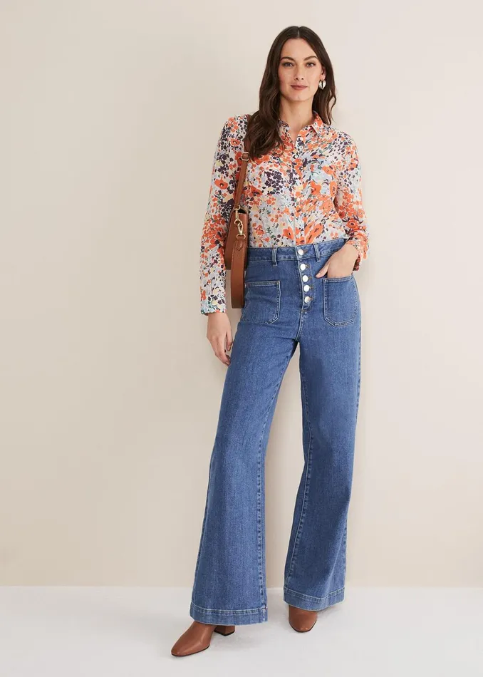 Women Phase Eight Shirts and Blouses Katie Cotton Floral Blouse Multicoloured