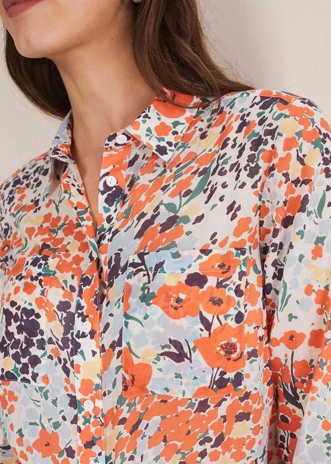 Women Phase Eight Shirts and Blouses Katie Cotton Floral Blouse Multicoloured