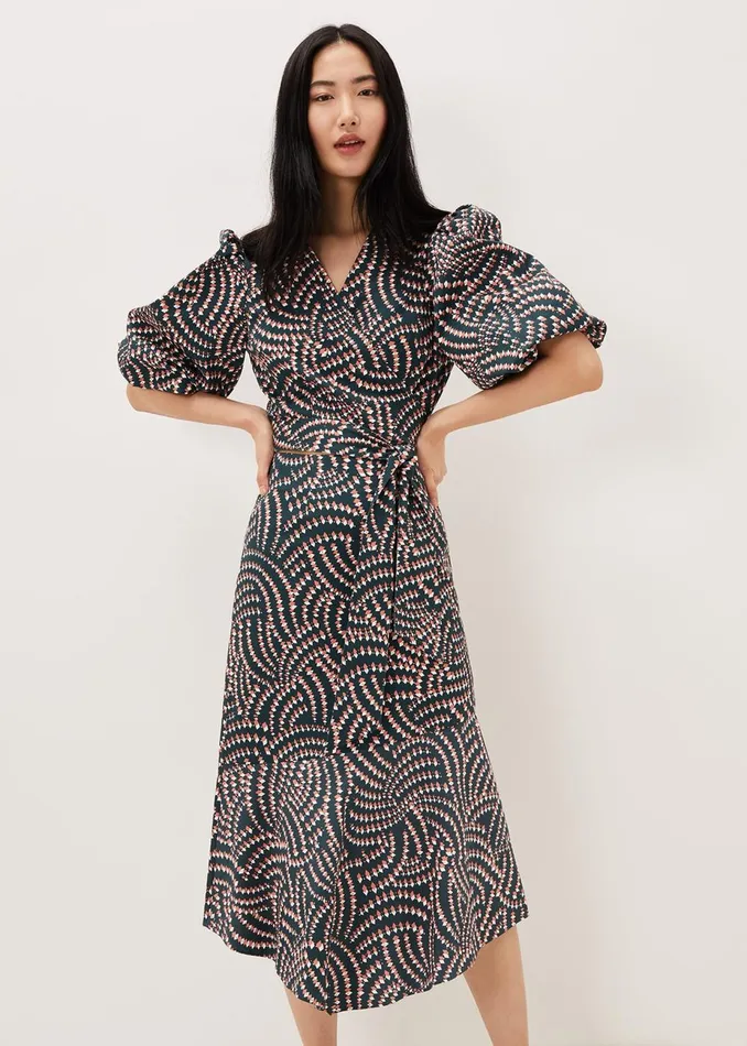 Women Phase Eight Shirts and Blouses Kiri CoOrd Geo Metric Blouse Ocean Coral