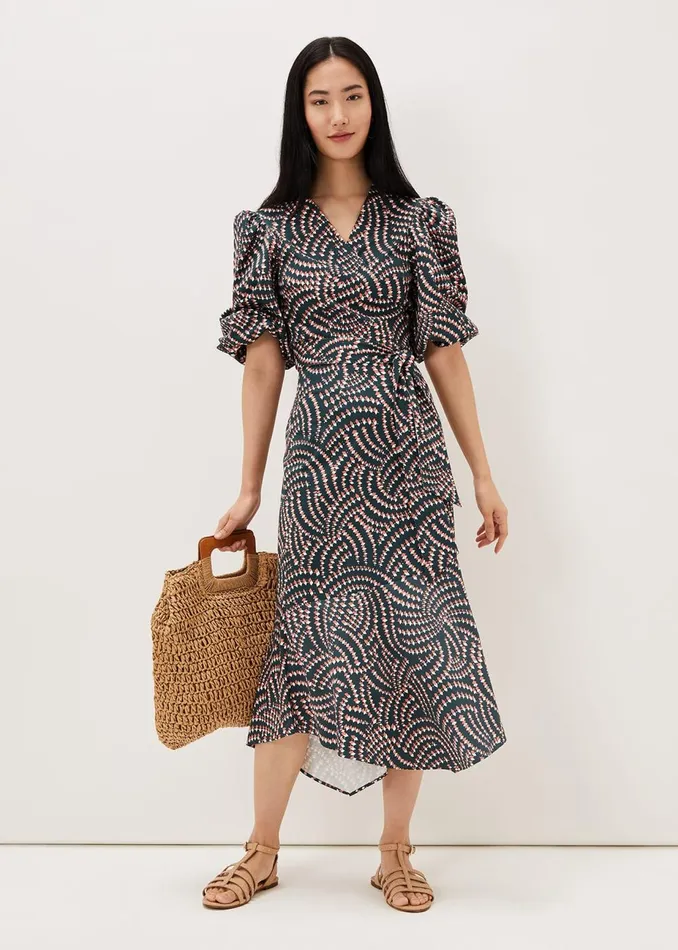 Women Phase Eight Shirts and Blouses Kiri CoOrd Geo Metric Blouse Ocean Coral