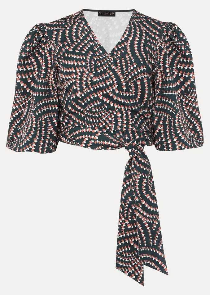 Women Phase Eight Shirts and Blouses Kiri CoOrd Geo Metric Blouse Ocean Coral