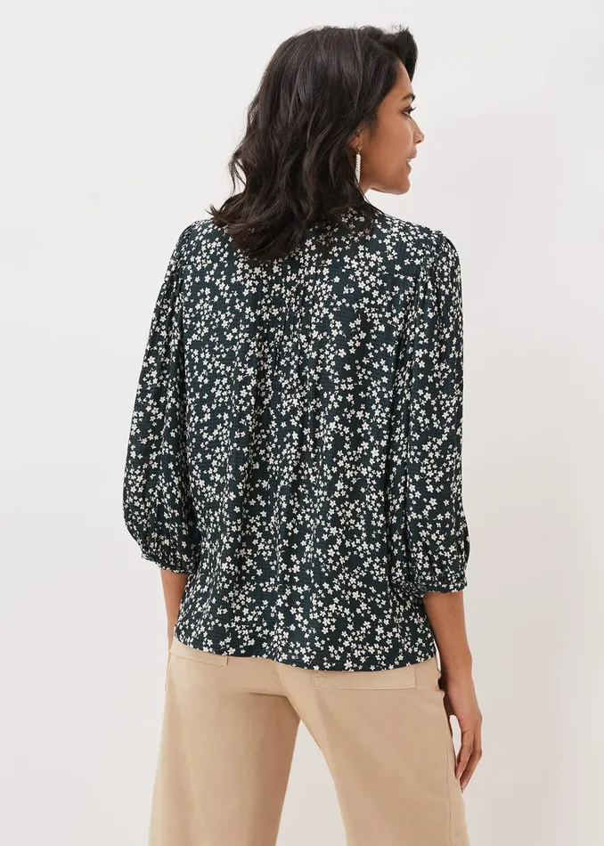 Women Phase Eight Shirts and Blouses Lennox Ditsy Print Blouse Greenpink