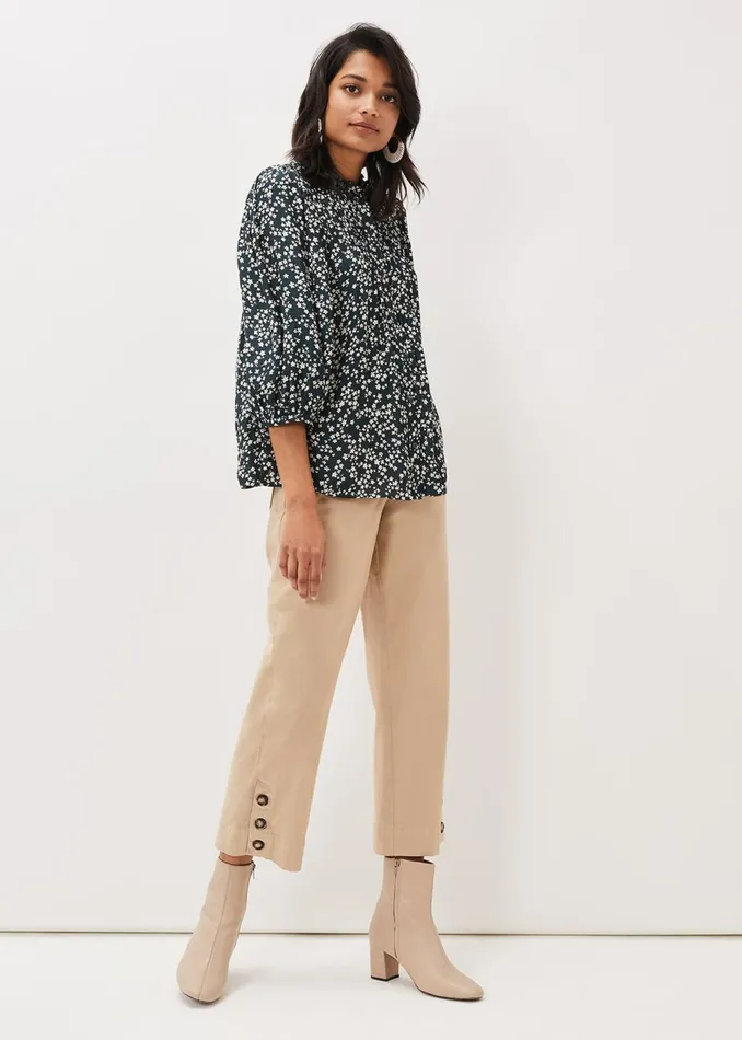 Women Phase Eight Shirts and Blouses Lennox Ditsy Print Blouse Greenpink