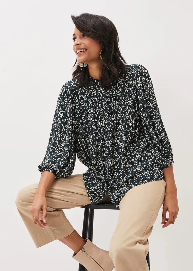 Women Phase Eight Shirts and Blouses Lennox Ditsy Print Blouse Greenpink