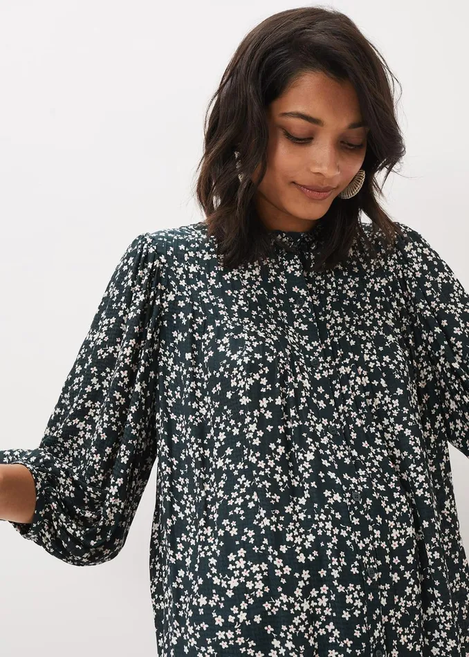 Women Phase Eight Shirts and Blouses Lennox Ditsy Print Blouse Greenpink