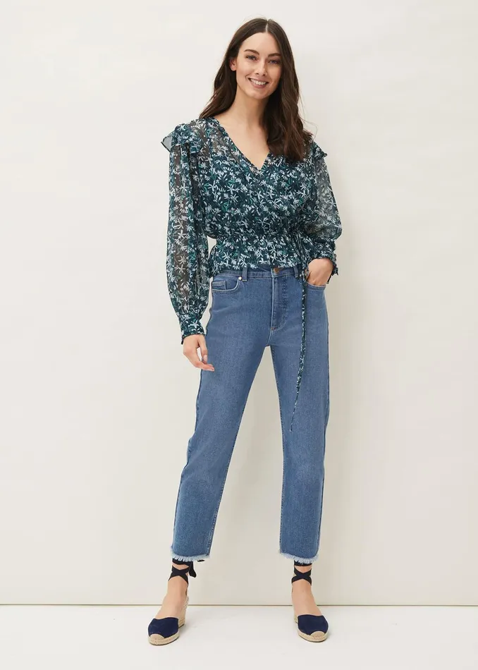 Women Phase Eight Shirts and Blouses Lola Floral Blouse Petrol