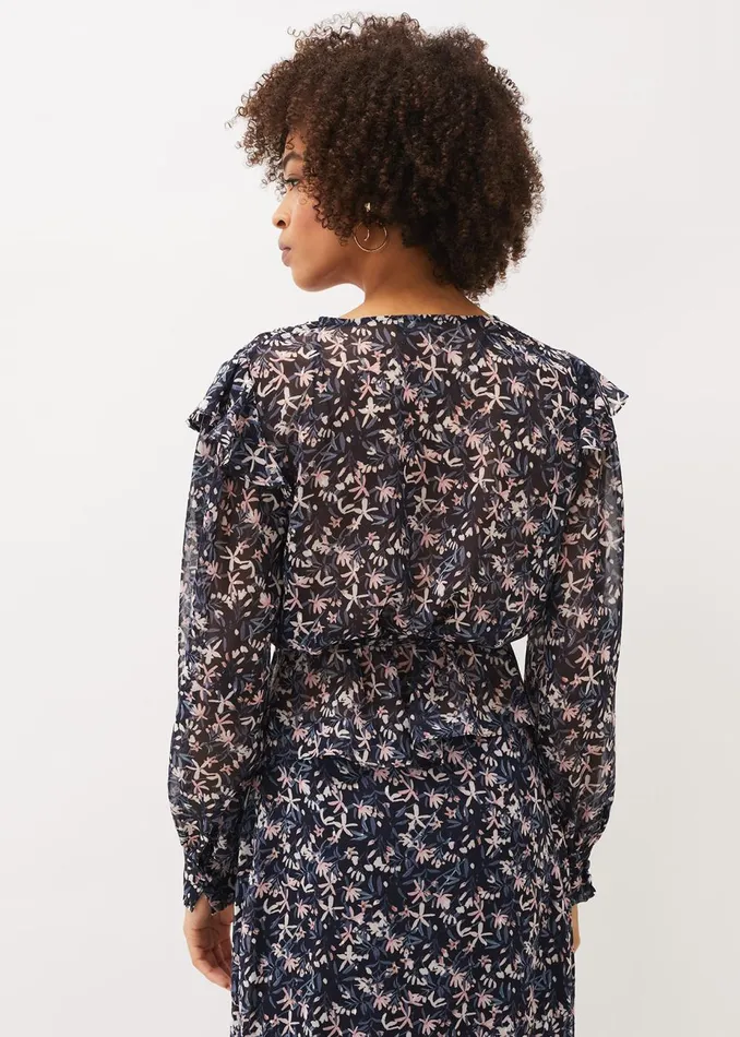 Women Phase Eight Shirts and Blouses Lola Floral CoOrd Blouse Navypink
