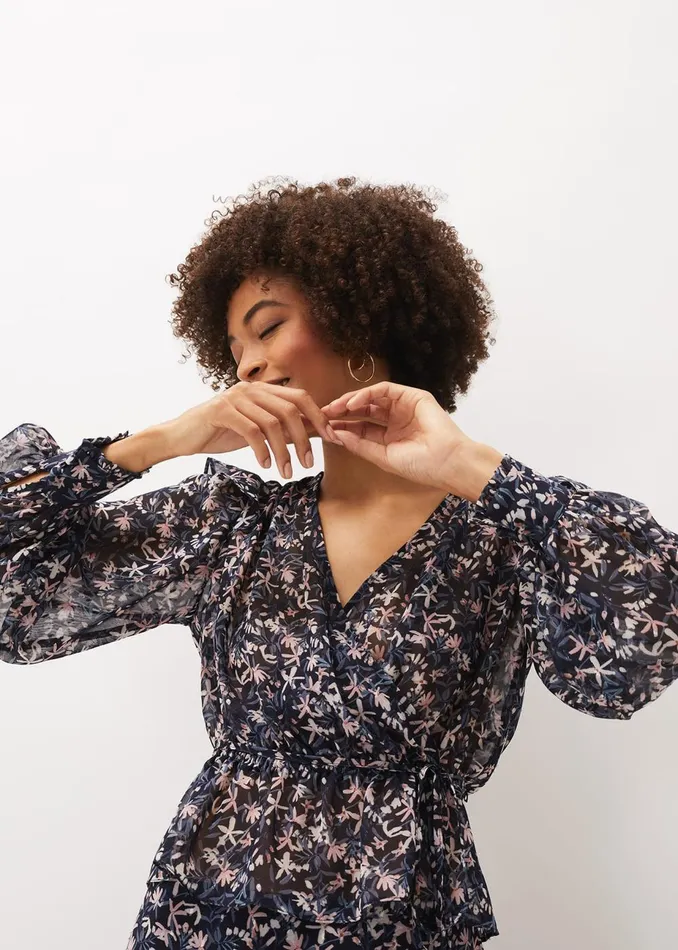 Women Phase Eight Shirts and Blouses Lola Floral CoOrd Blouse Navypink