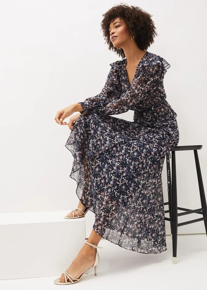 Women Phase Eight Shirts and Blouses Lola Floral CoOrd Blouse Navypink