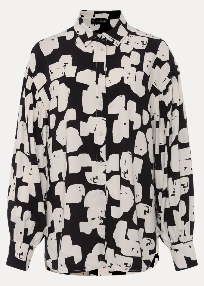 Women Phase Eight Shirts and Blouses Luana Geo Print Blouse Blackcream