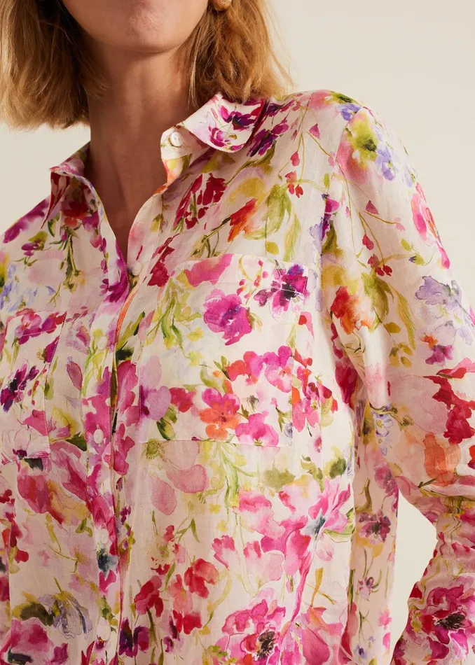 Women Phase Eight Shirts and Blouses Maddelena Floral Print Shirt Multicoloured