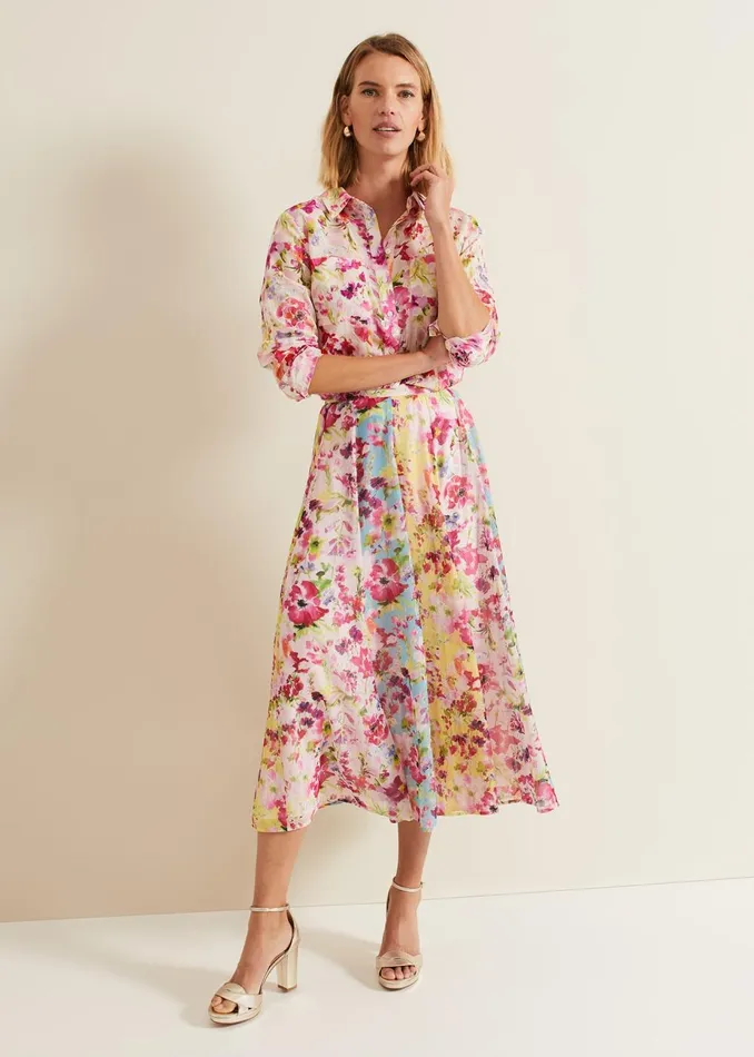 Women Phase Eight Shirts and Blouses Maddelena Floral Print Shirt Multicoloured