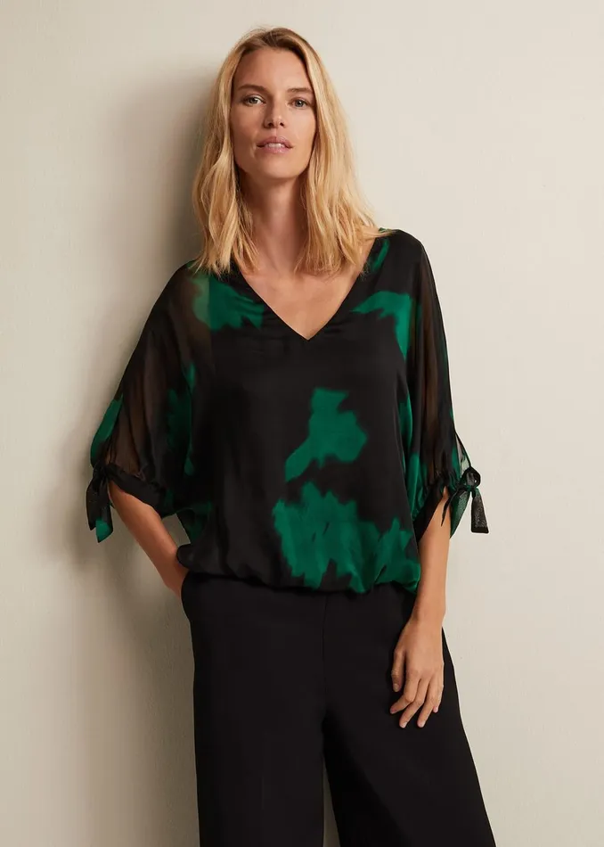 Women Phase Eight Shirts and Blouses Madison Silk Blouse Green
