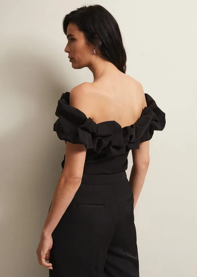 Women Phase Eight Shirts and Blouses Mallorary Off The Shoulder Top Black