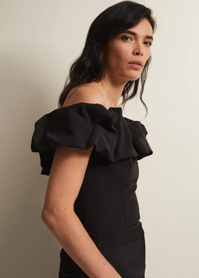 Women Phase Eight Shirts and Blouses Mallorary Off The Shoulder Top Black
