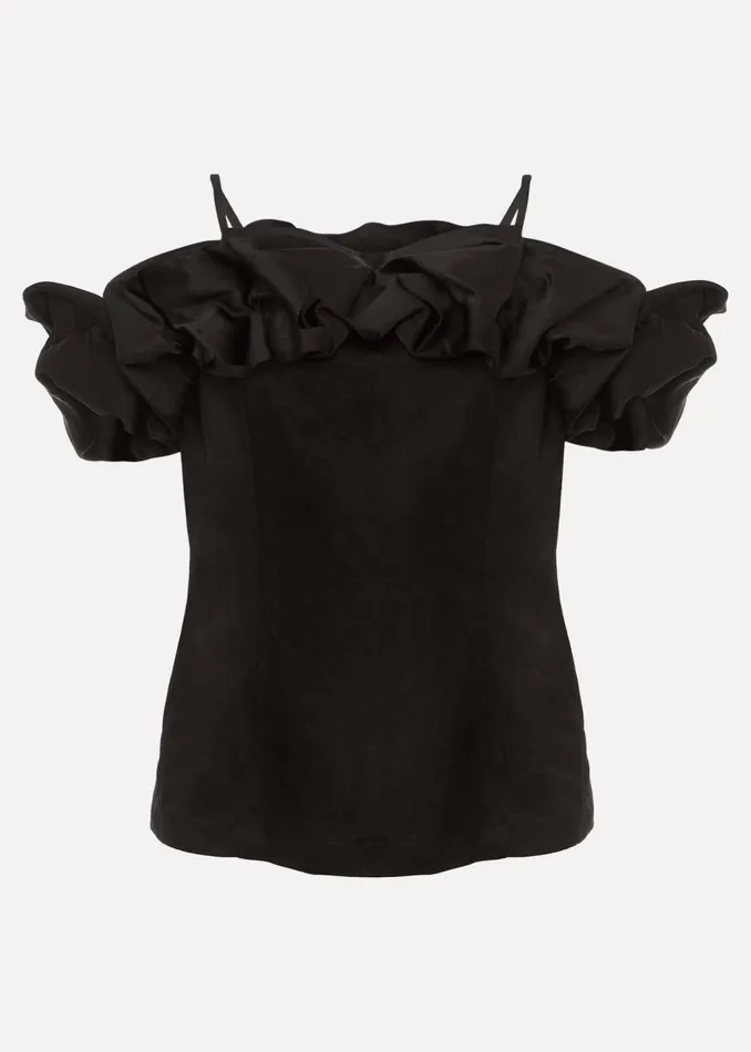 Women Phase Eight Shirts and Blouses Mallorary Off The Shoulder Top Black
