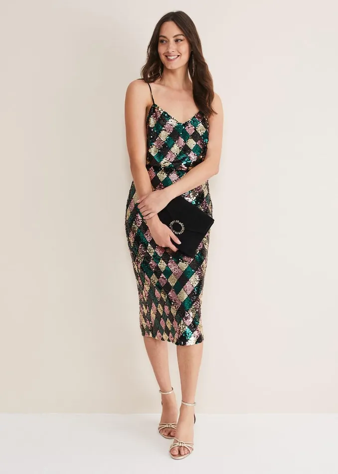 Women Phase Eight Shirts and Blouses Mari Diamond Sequin Camisole CoOrd Multicoloured
