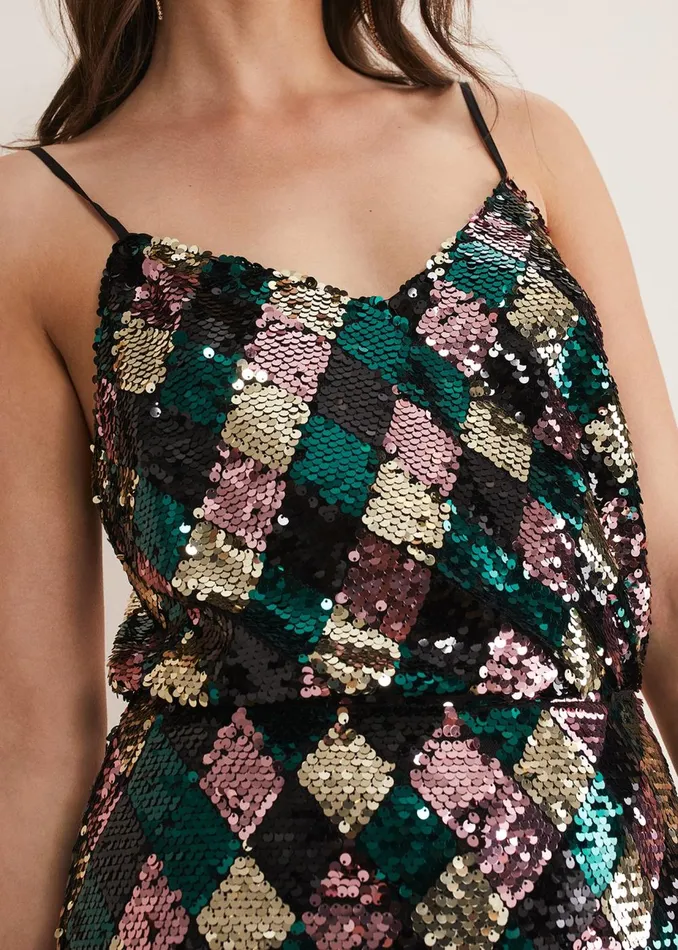 Women Phase Eight Shirts and Blouses Mari Diamond Sequin Camisole CoOrd Multicoloured