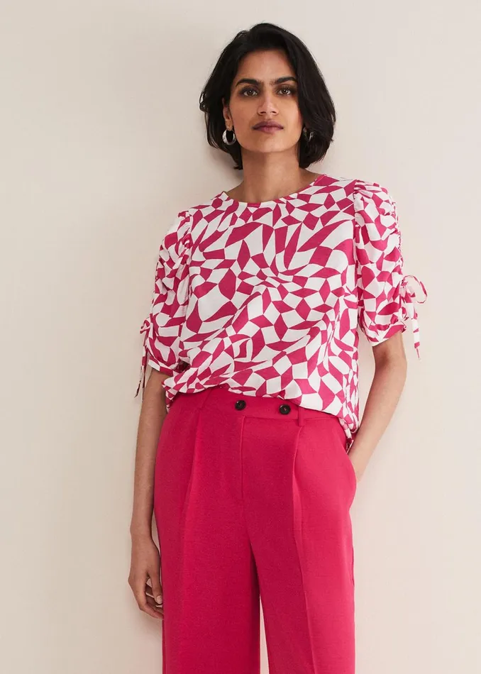 Women Phase Eight Shirts and Blouses Marnie Geo Top Multicoloured