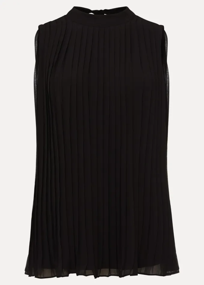 Women Phase Eight Shirts and Blouses Nina Pleat Blouse Black