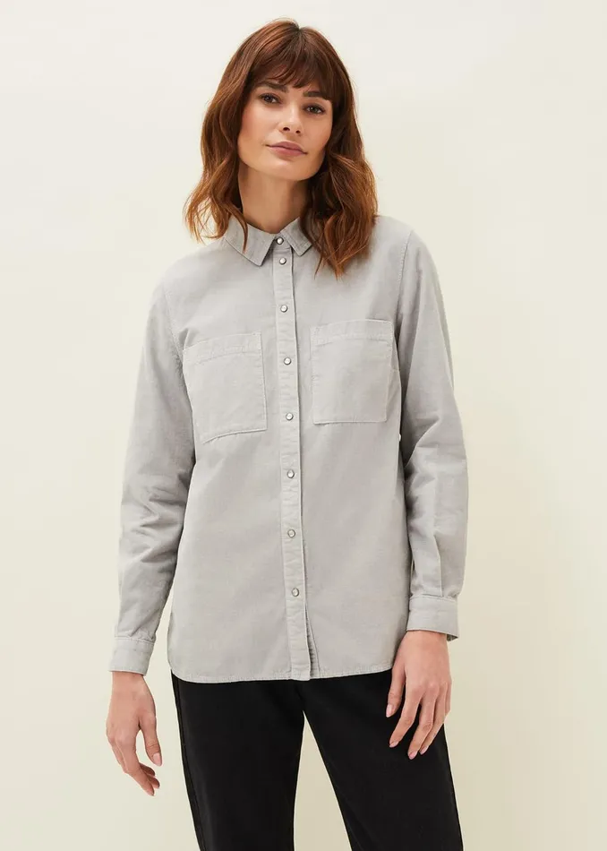 Women Phase Eight Shirts and Blouses Peggie Corduroy Oversized Shirt Mint