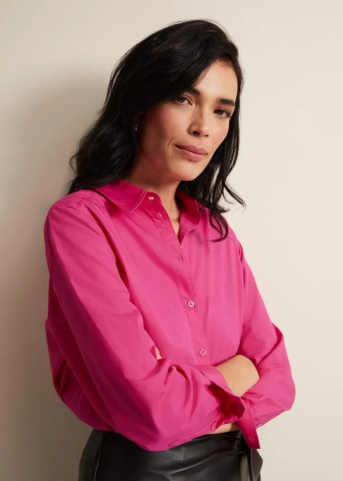 Women Phase Eight Shirts and Blouses Pink Cotton Shirt Pink