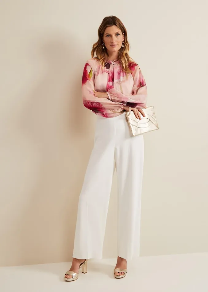 Women Phase Eight Shirts and Blouses Poppy Silk Blouse Pale Pink
