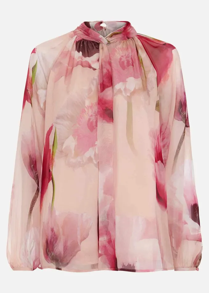 Women Phase Eight Shirts and Blouses Poppy Silk Blouse Pale Pink