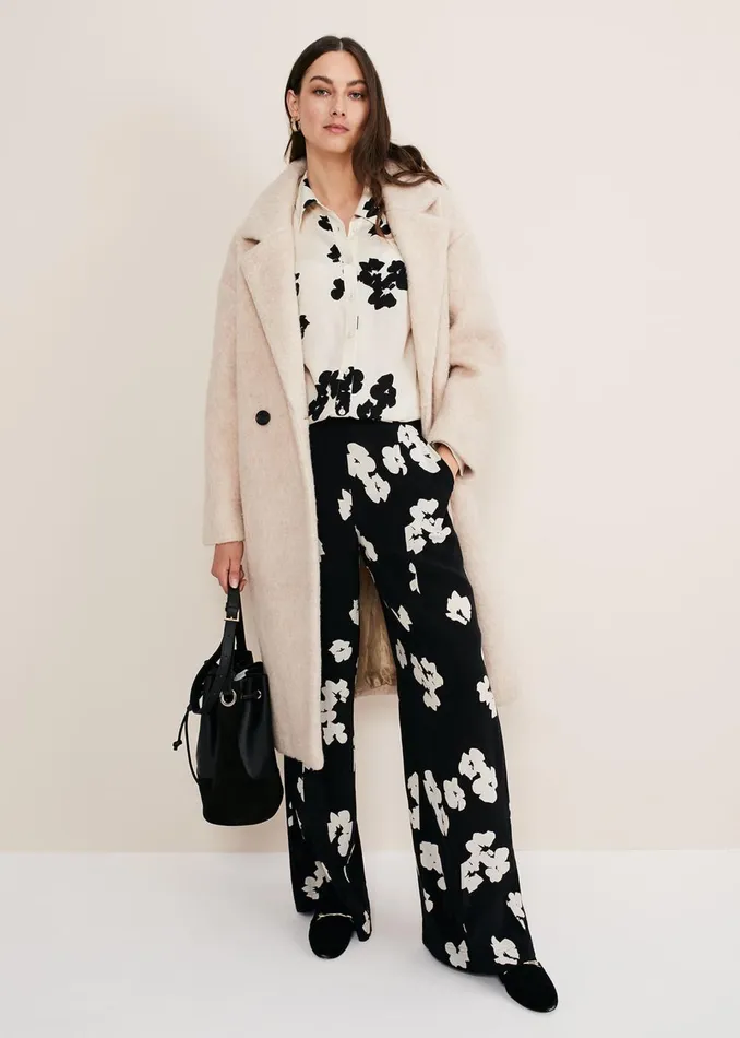 Women Phase Eight Shirts and Blouses Rae Floral Longline Shirt Blackivory