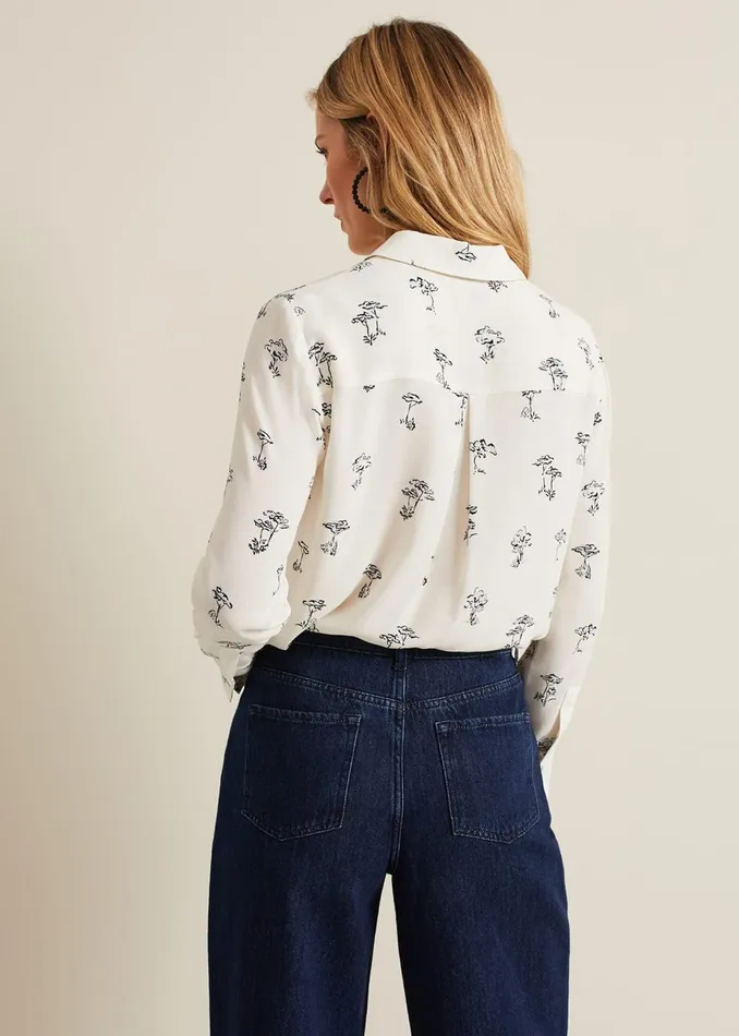 Women Phase Eight Shirts and Blouses Riley Printed Shirt Ivory