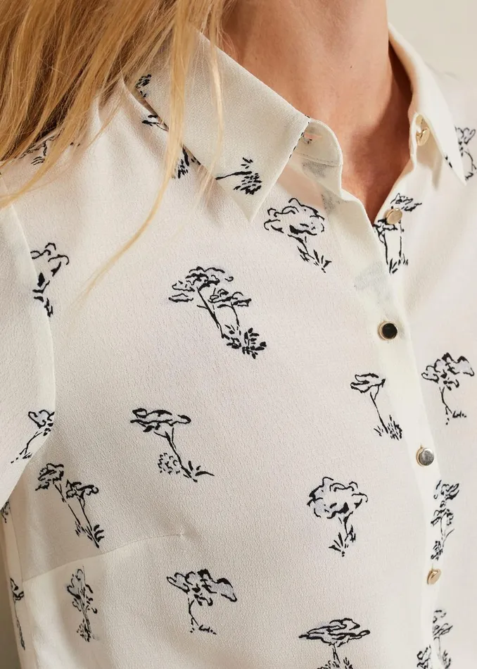 Women Phase Eight Shirts and Blouses Riley Printed Shirt Ivory