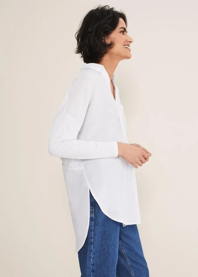 Women Phase Eight Shirts and Blouses Saskia Woven Front Shirt White