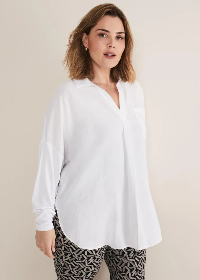 Women Phase Eight Shirts and Blouses Saskia Woven Front Shirt White