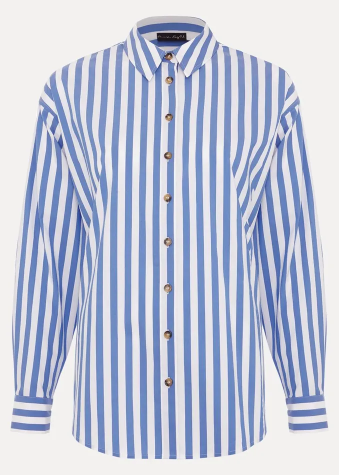 Women Phase Eight Shirts and Blouses Stripe Shirt Blue