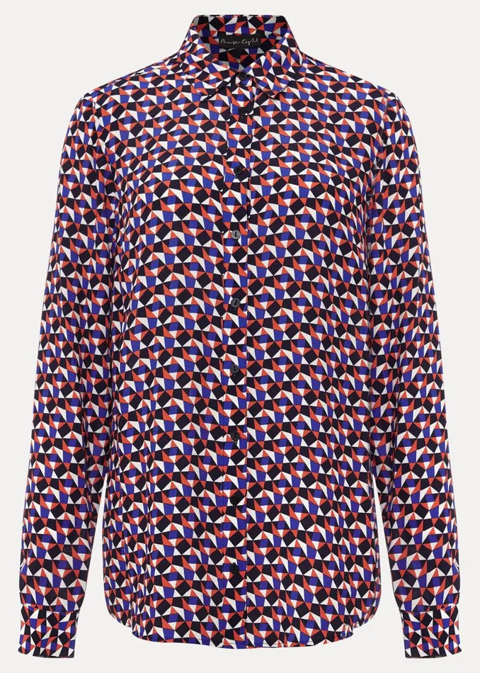 Women Phase Eight Shirts and Blouses Tanjina Geo Shirt Orangeblue