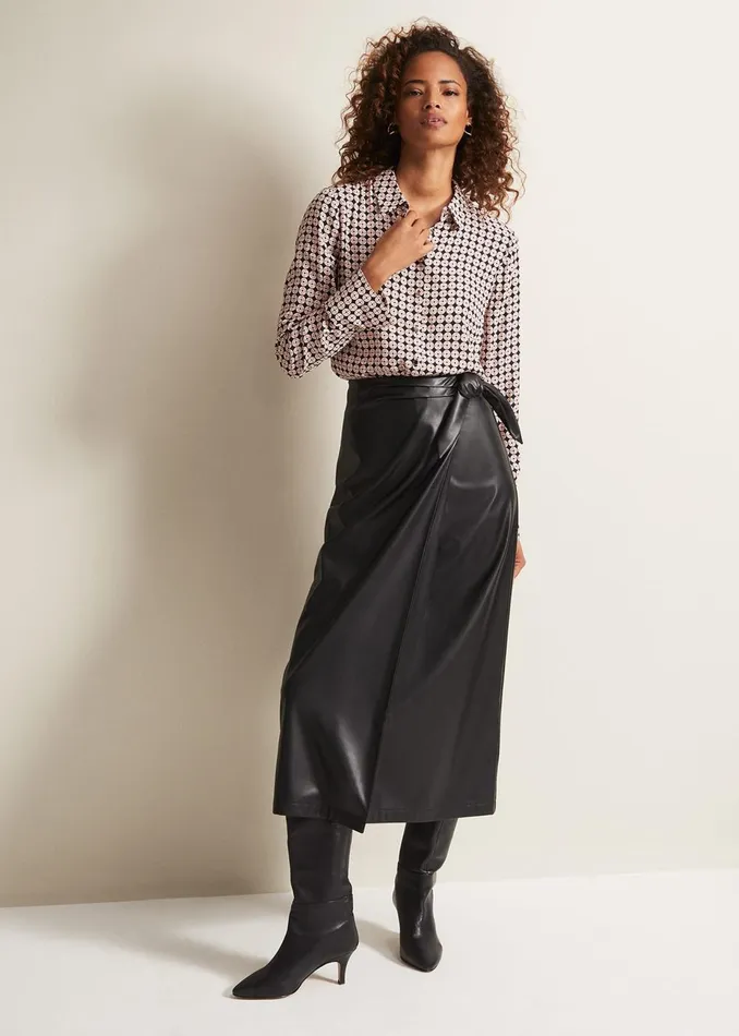 Women Phase Eight Shirts and Blouses Tanyel Geo Shirt Black Multi