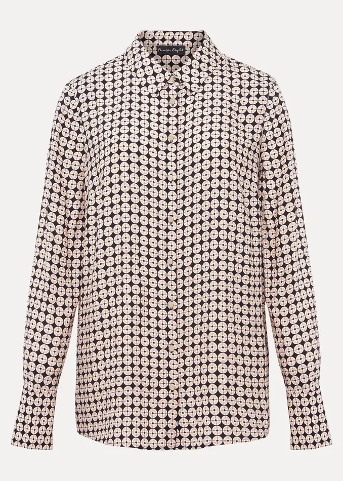 Women Phase Eight Shirts and Blouses Tanyel Geo Shirt Black Multi