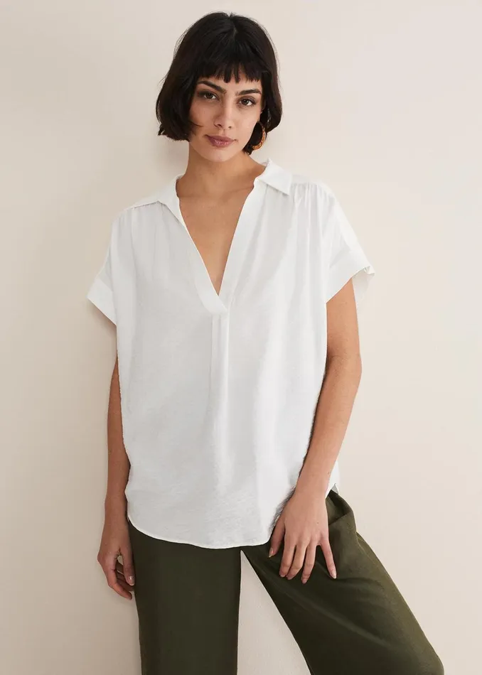 Women Phase Eight Shirts and Blouses Thea VNeck Shirt Ivory