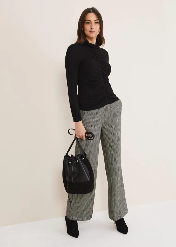 Women Phase Eight Tops and TShirts Anabelle Ruched Top Charcoal